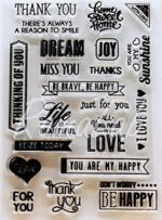 21 TIMBRI ACRILICI TRASPARENTI STAMP scritte in inglese SET SCRAPBOOKING -  RomaLab