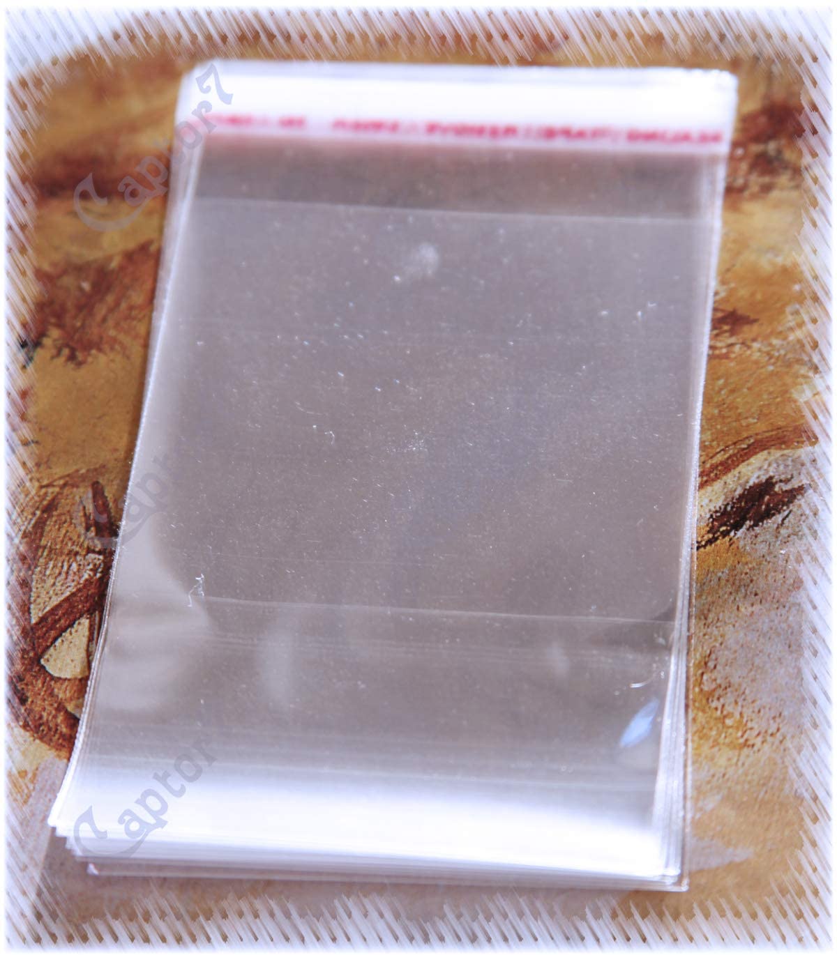 100 BUSTINE TRASPARENTI BUSTE adesive PLASTICA 8 x 5,8 cm CHIUSURA