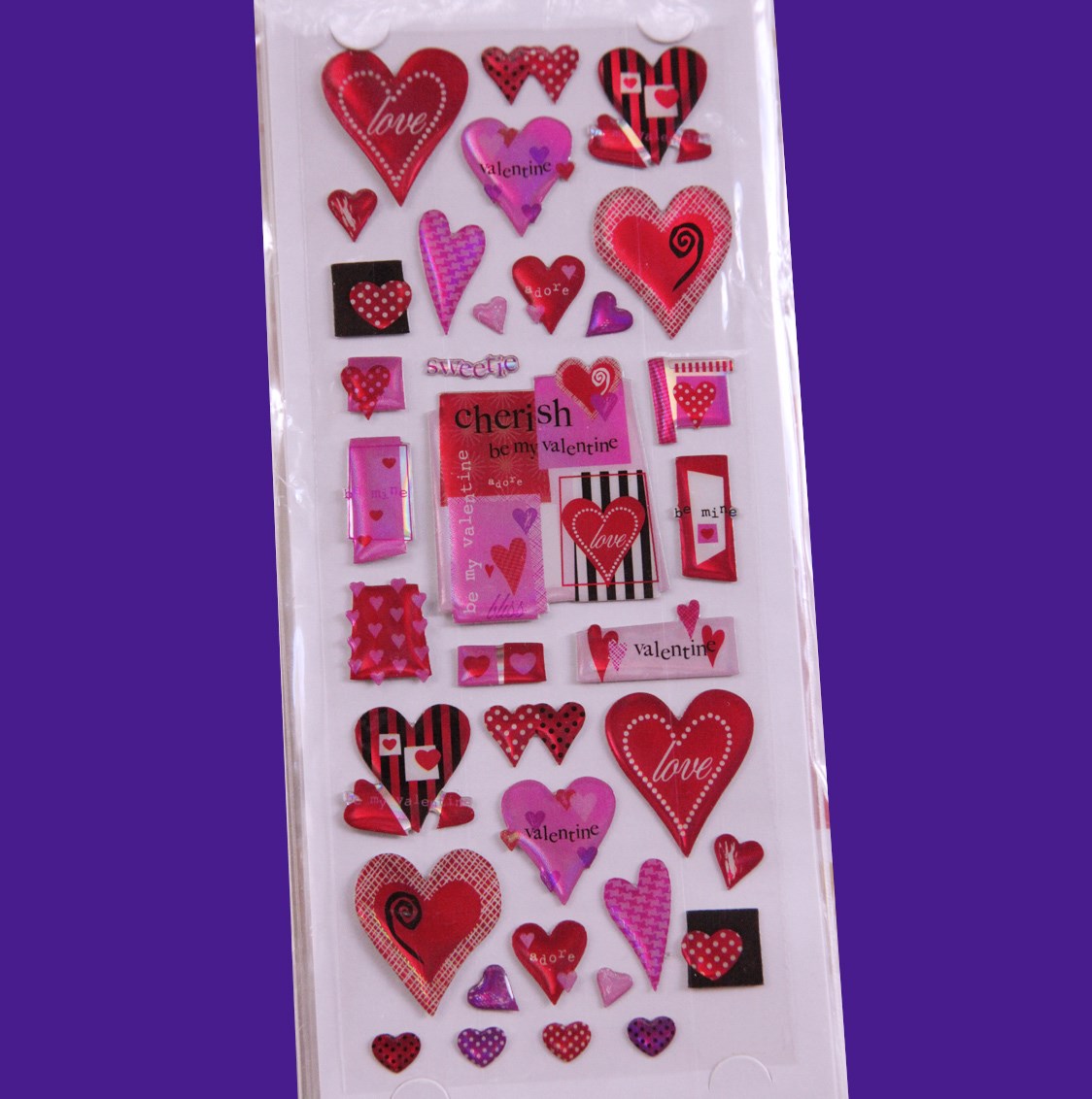 Adesivi stickers 3D GEL SAN VALENTINO CUORI LOVE AMORE cuore rosso  SCRAPBOOKING - RomaLab