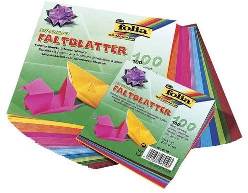 100 fogli per origami in vivaci colori assortiti Folia Paper Assorted  Colors carta - RomaLab