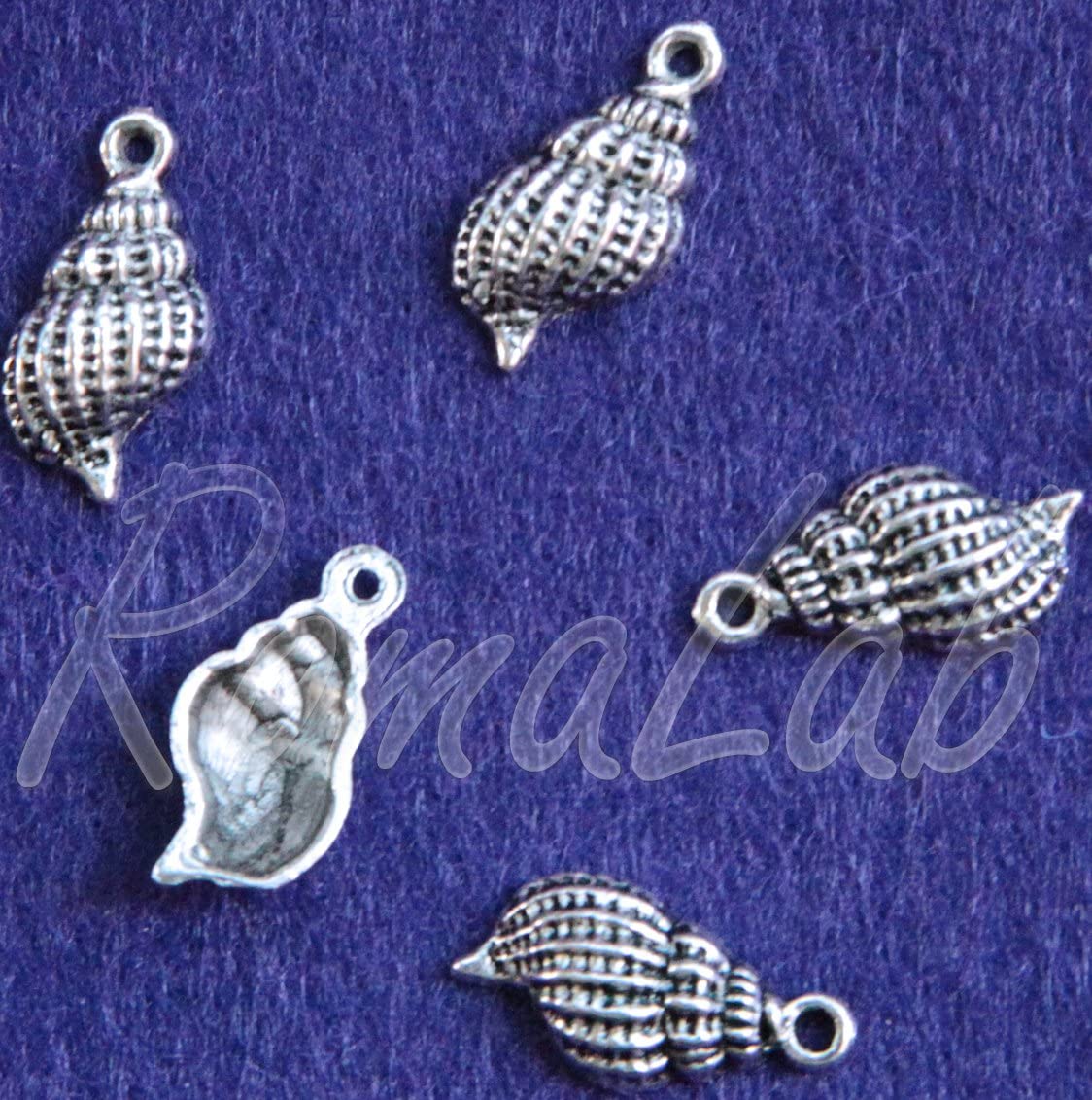 RomaLab 15 Charms Conchiglia Mare Ciondolo Pendente in Argento Tibetano  Spiaggia - RomaLab