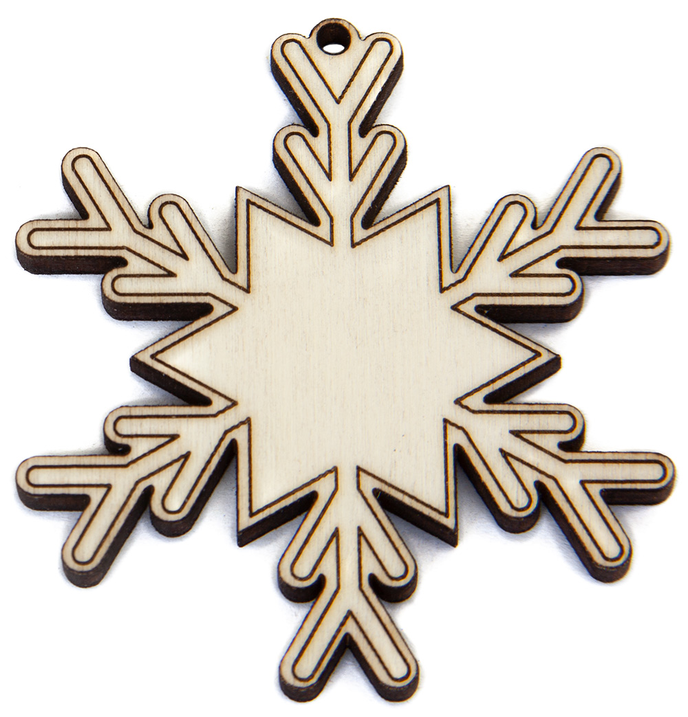 10 Decorazioni fiocchi di neve in legno sagome snow ciondoli inverno Natale  - RomaLab