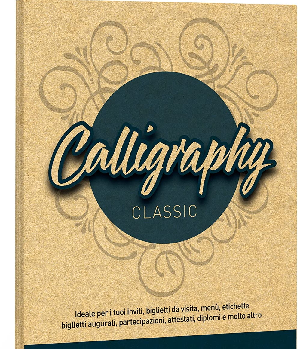 5 Fogli A4 di carta Calligraphy effetto pergamena color oro 190 gr  cartoncini - RomaLab